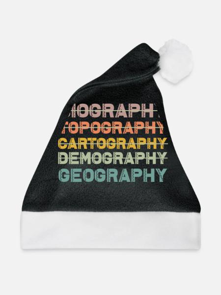 Geographie - Weihnachtsmütze - Schwarz/Weiß