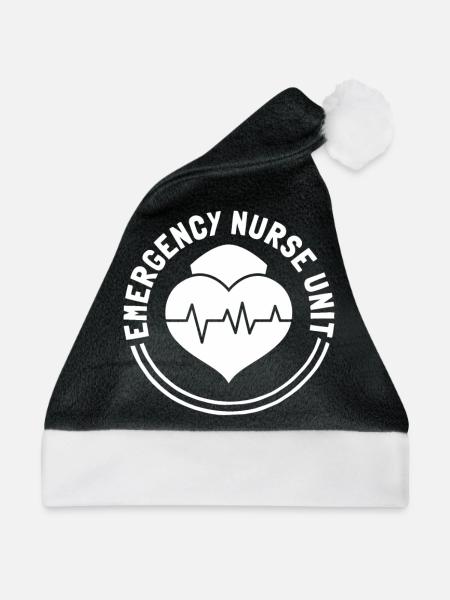 Krankenschwester Herz Notfall Krankenschwester - Weihnachtsmütze - Schwarz/Weiß
