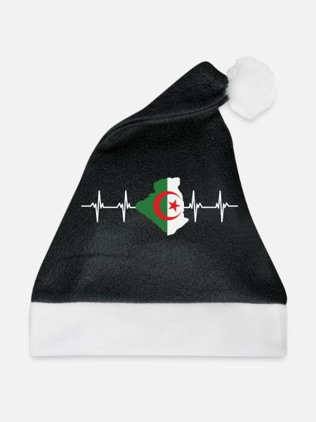 African Flag - Algeria - Weihnachtsmütze - Schwarz/Weiß
