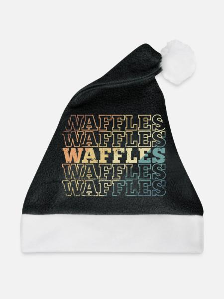 Waffles Frühstück Gebäck Snack Bäcker - Weihnachtsmütze - Schwarz/Weiß
