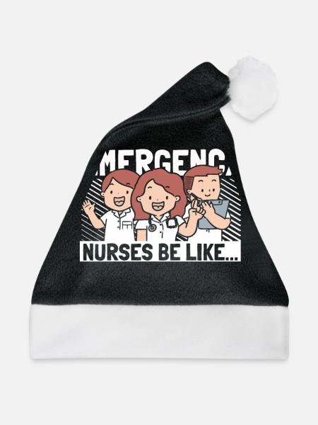 Krankenschwester Lustig Notfall Krankenschwester - Weihnachtsmütze - Schwarz/Weiß