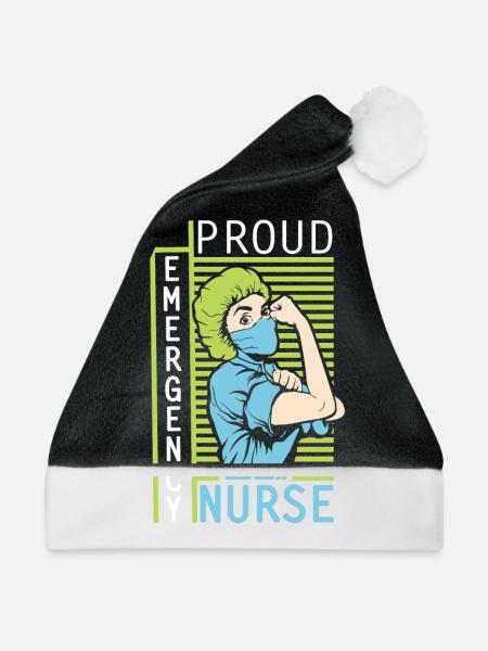 Krankenschwester Notfall - Weihnachtsmütze - Schwarz/Weiß - Vorne