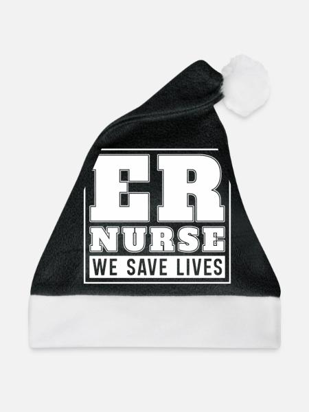 Krankenschwester Äh Notfall Krankenschwester - Weihnachtsmütze - Schwarz/Weiß