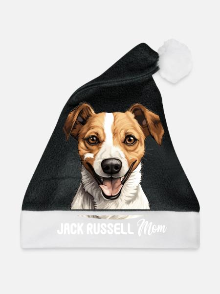 Hund Jack Russell - Weihnachtsmütze - Schwarz/Weiß