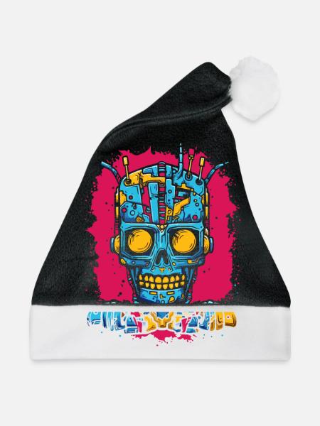 Roboter Cyborg Zombie - Weihnachtsmütze - Schwarz/Weiß