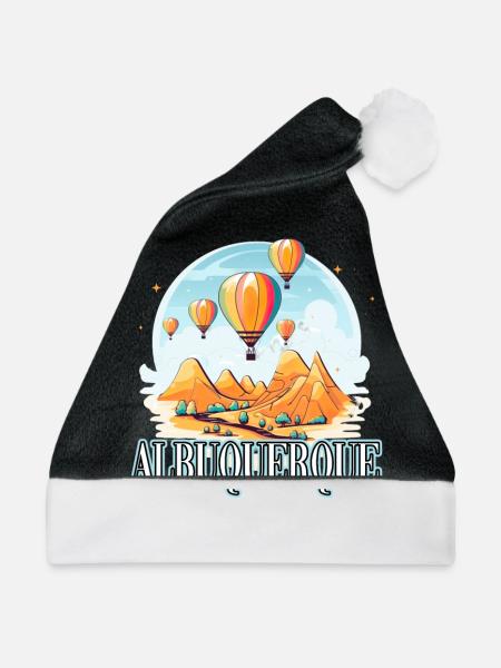 Albuquerque Ballon New Mexico Heißluftballon - Weihnachtsmütze - Schwarz/Weiß - Vorne
