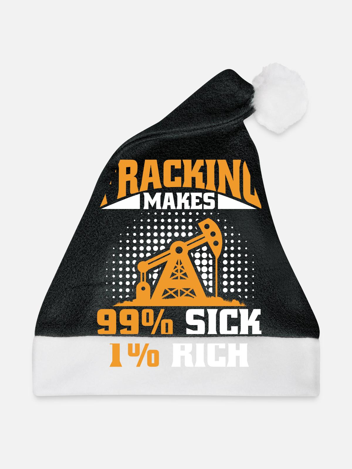 Ölfeld Bohrinsel Fracking - Weihnachtsmütze - Schwarz/Weiß - Vorne