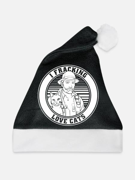 Ölfeld Bohrinsel Fracking - Weihnachtsmütze - Schwarz/Weiß - Vorne