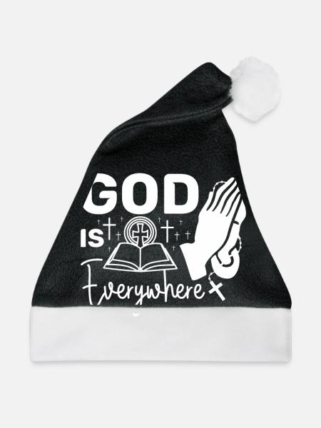 God is everywhere - Weihnachtsmütze - Schwarz/Weiß