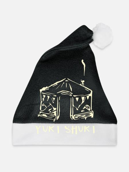 Jurte Jurte Berge Jurtenleben Glamping - Weihnachtsmütze - Schwarz/Weiß - Vorne