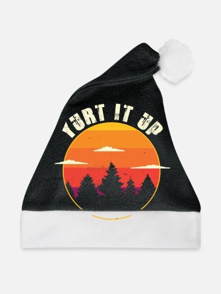 Yurt It Up Camping Berge Rundes Zelt Abenteuer - Weihnachtsmütze - Schwarz/Weiß - Vorne