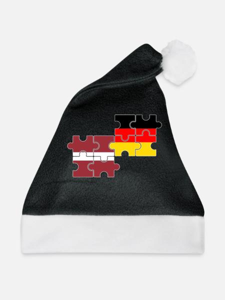Lettland Deutschland Flagge Deutsch Lette - Weihnachtsmütze - Schwarz/Weiß