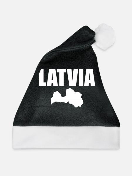 Latvia Lettland Karte Lettische Lette - Weihnachtsmütze - Schwarz/Weiß - Vorne