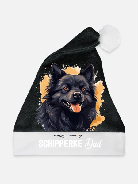 Schipperke - Weihnachtsmütze - Schwarz/Weiß