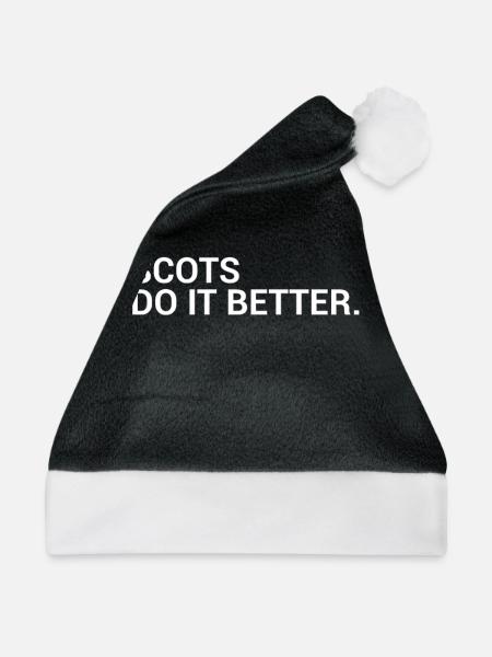 Scots Do It Better Schottland Schottische Schotte - Weihnachtsmütze - Schwarz/Weiß - Vorne
