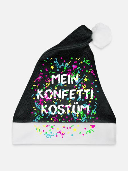 Mein Konfetti Kostüm Alaaf Helau Karneval - Weihnachtsmütze - Schwarz/Weiß