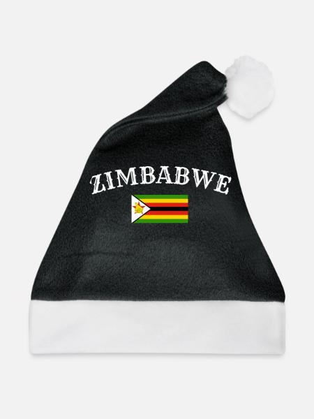 Zimbabwe Simbabwe Simbabwische Flagge Simbabwer - Weihnachtsmütze - Schwarz/Weiß - Vorne