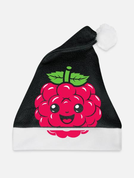 Himbeere - Weihnachtsmütze - Schwarz/Weiß - Vorne