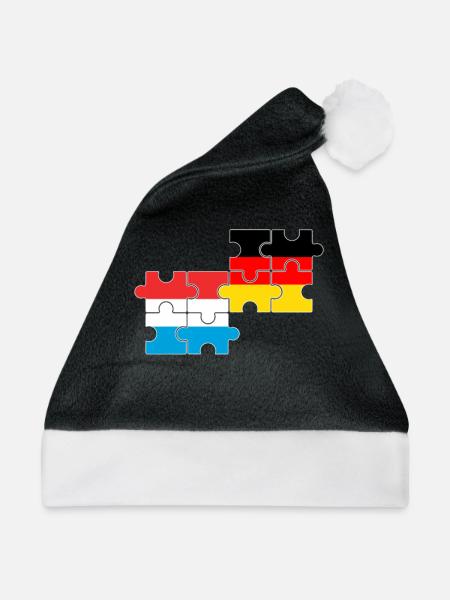 Luxemburg Deutschland Flagge Deutsch Luxemburger - Weihnachtsmütze - Schwarz/Weiß