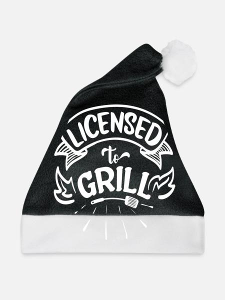 Lizenz zum Grillen - Weihnachtsmütze - Schwarz/Weiß - Vorne