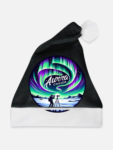 Polarlicht-aurora-verfolger Alaska Wilderness - Weihnachtsmütze - Schwarz/Weiß - Vorne