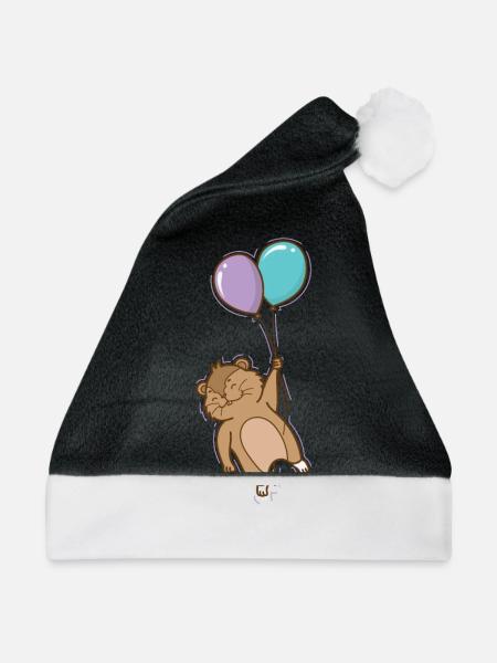 Lemming mit Luftballons Nagetier - Weihnachtsmütze - Schwarz/Weiß