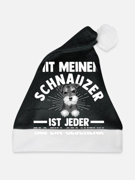 Riesenschnauzer Hund Schnauzer - Weihnachtsmütze - Schwarz/Weiß