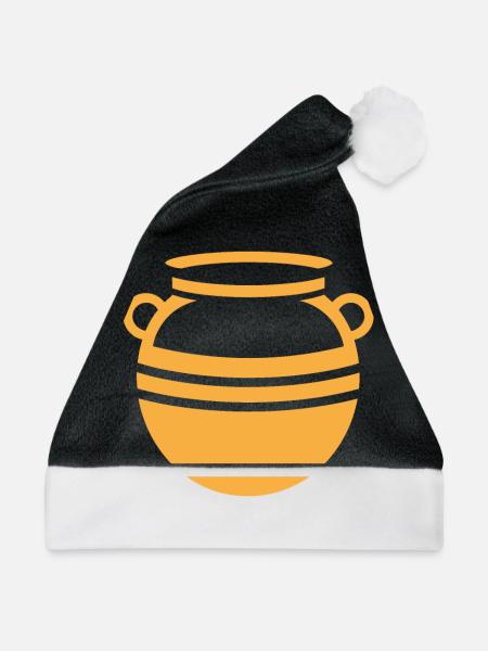 Töpferei - Weihnachtsmütze - Schwarz/Weiß