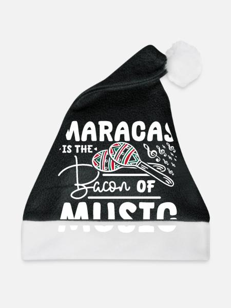 Maracas is the bacon of music - Weihnachtsmütze - Schwarz/Weiß - Vorne