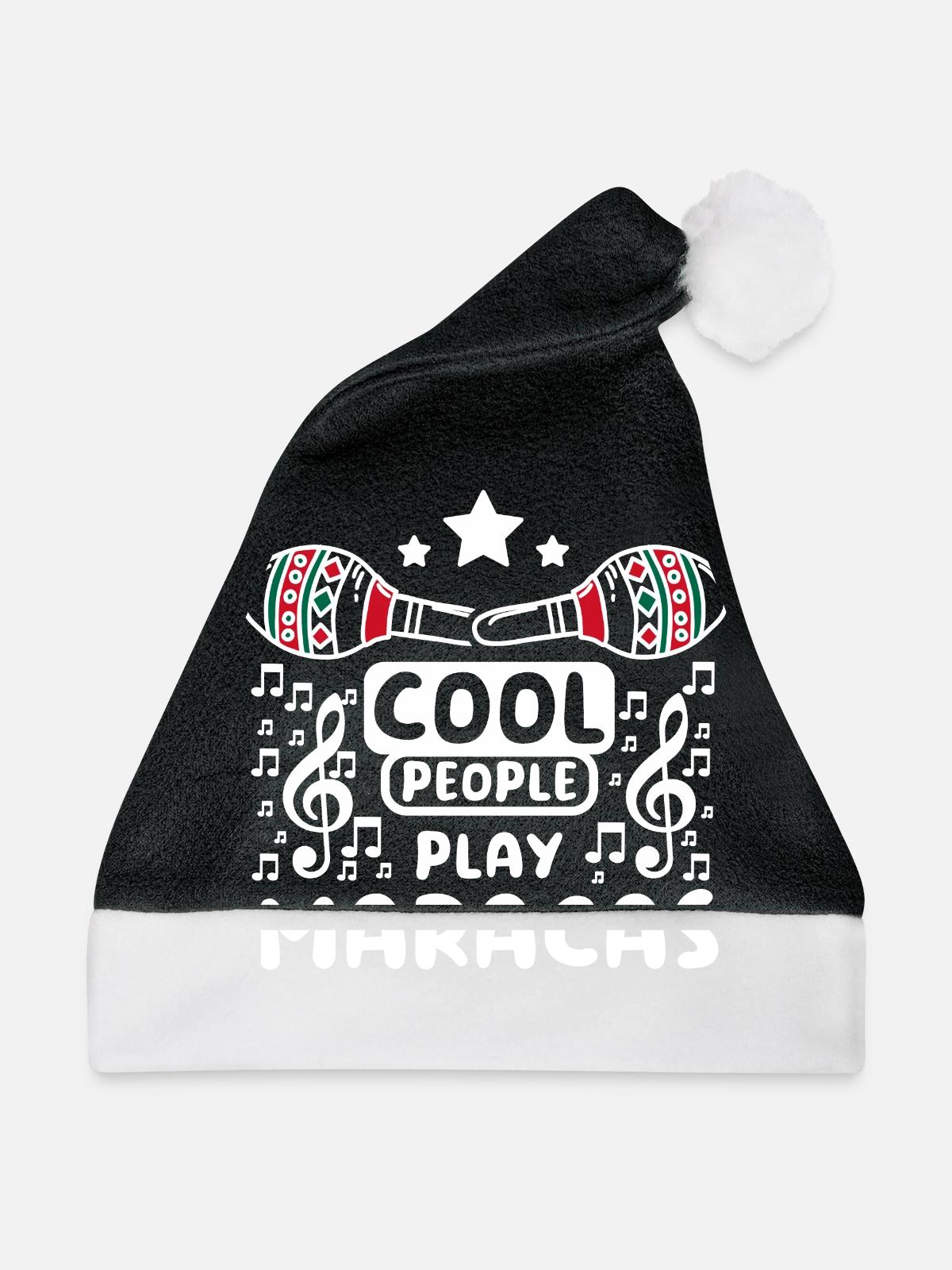 Cool people play maracas - Weihnachtsmütze - Schwarz/Weiß - Vorne
