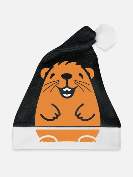 Capybara - Weihnachtsmütze - Schwarz/Weiß