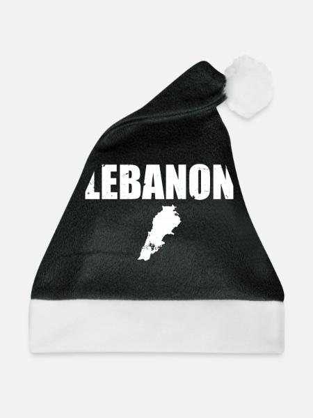 Libanon Vintage Karte Libanesische Libanese - Weihnachtsmütze - Schwarz/Weiß - Vorne