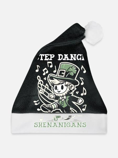 Irish Dancing Ireland Outfit Irish Music - Weihnachtsmütze - Schwarz/Weiß - Vorne