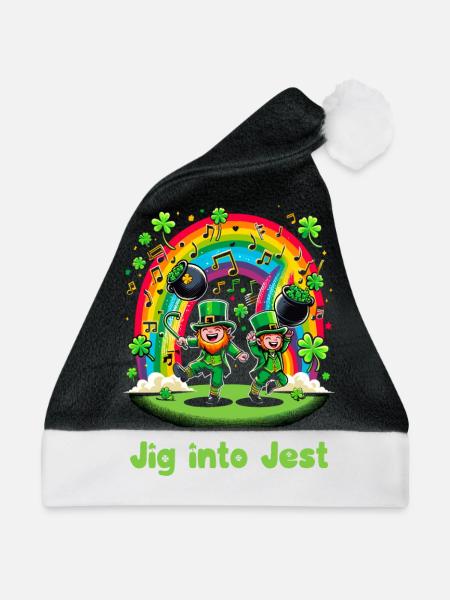 Irish Dancing Ireland Outfit Irish Music - Weihnachtsmütze - Schwarz/Weiß - Vorne