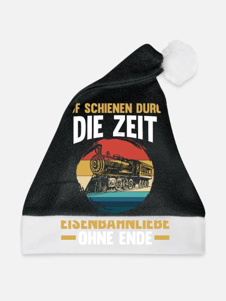 Modelleisenbahn Modellzug Zug Eisenbahner Eisenbah - Weihnachtsmütze - Schwarz/Weiß - Vorne