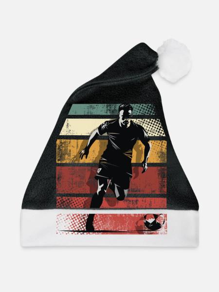 Fußball Fußballer - Weihnachtsmütze - Schwarz/Weiß