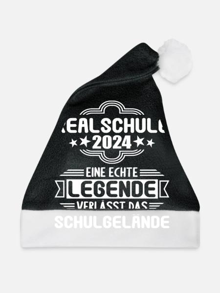 Realschule Junge Mädchen Realschule 2024 - Weihnachtsmütze - Schwarz/Weiß - Vorne