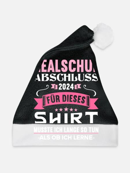 Realschule Junge Mädchen Realschule 2024 - Weihnachtsmütze - Schwarz/Weiß