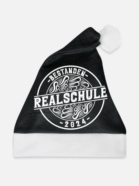 Realschule Junge Mädchen Realschule 2024 - Weihnachtsmütze - Schwarz/Weiß - Vorne