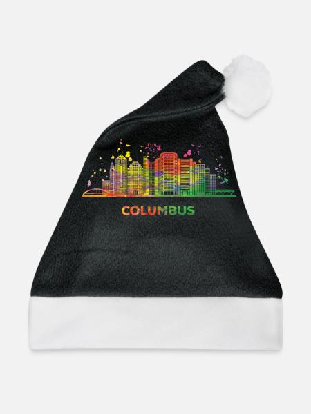 Columbusite Skyline Columbus - Weihnachtsmütze - Schwarz/Weiß - Vorne