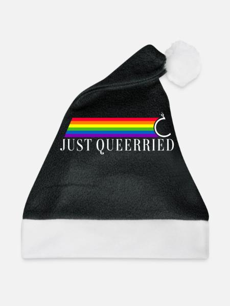 Gay Pride Hochzeit Homo-Ehe - Weihnachtsmütze - Schwarz/Weiß - Vorne