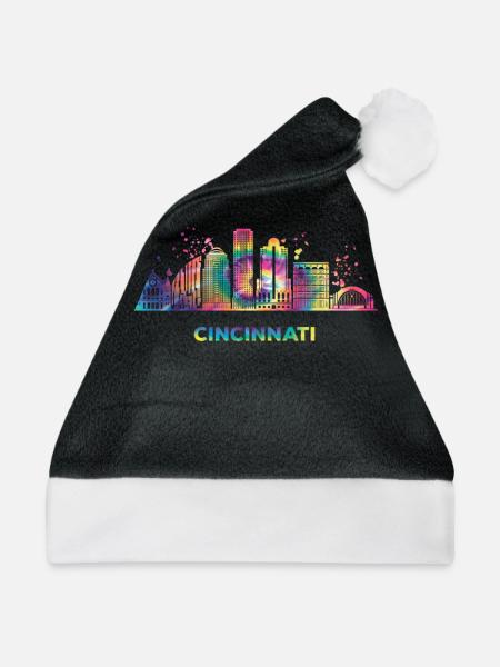 Cincinnatian Skyline Cincinnati - Weihnachtsmütze - Schwarz/Weiß
