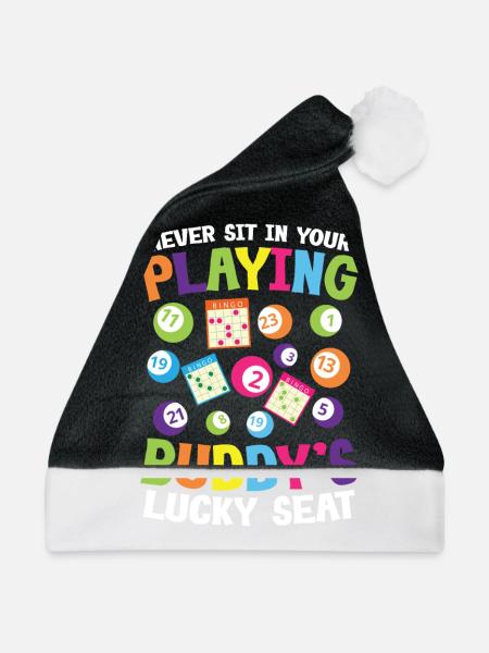 Never Sit In Your Playing Buddy's Lucky - Weihnachtsmütze - Schwarz/Weiß - Vorne