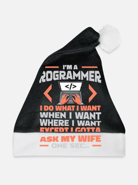 Entwickler Coder Programmierer - Weihnachtsmütze - Schwarz/Weiß