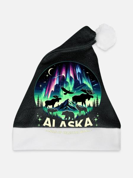 Polarlicht-aurora-verfolger Alaska Wilderness - Weihnachtsmütze - Schwarz/Weiß - Vorne