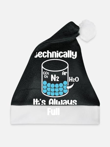 Technisch Gesehen Ist Es Immer Voll - - Weihnachtsmütze - Schwarz/Weiß