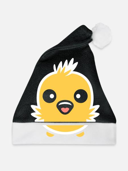 Küken - Weihnachtsmütze - Schwarz/Weiß - Vorne