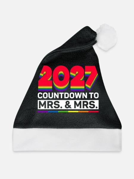 Gay Pride 2027 Hochzeit Homo-Ehe - Weihnachtsmütze - Schwarz/Weiß - Vorne