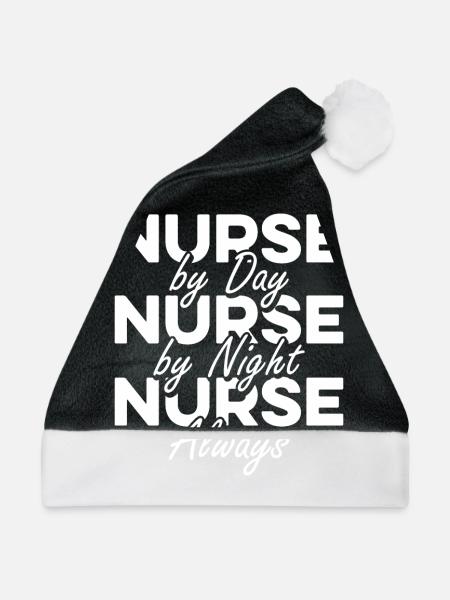 Krankenschwester Superheld - Weihnachtsmütze - Schwarz/Weiß