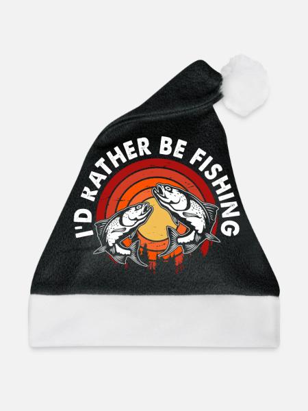 Angeln Angler - Weihnachtsmütze - Schwarz/Weiß